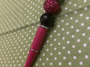 Pink and Black Beaded Pen