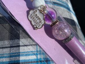 Purple Happy Thoughts Beaded Pen