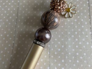 Strong Days Beaded Pen With Flower Charm
