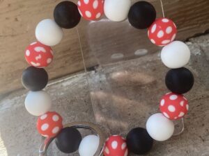 Red and Polka dot Keychain Wristlet