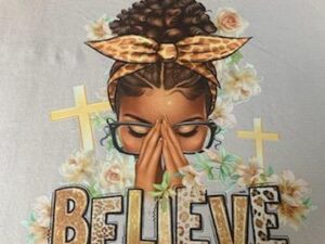 Women Believe Shirt with cross and flowers