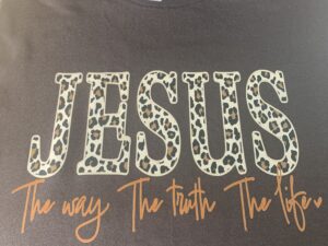 Leopard Print Jesus Name TShirt