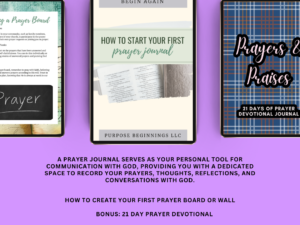 Digital Download: How to start a Prayer Journal, Board, plus bonus 21 day Devotional