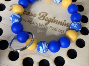 Stylish Blue Keychain Wristlet Accessory